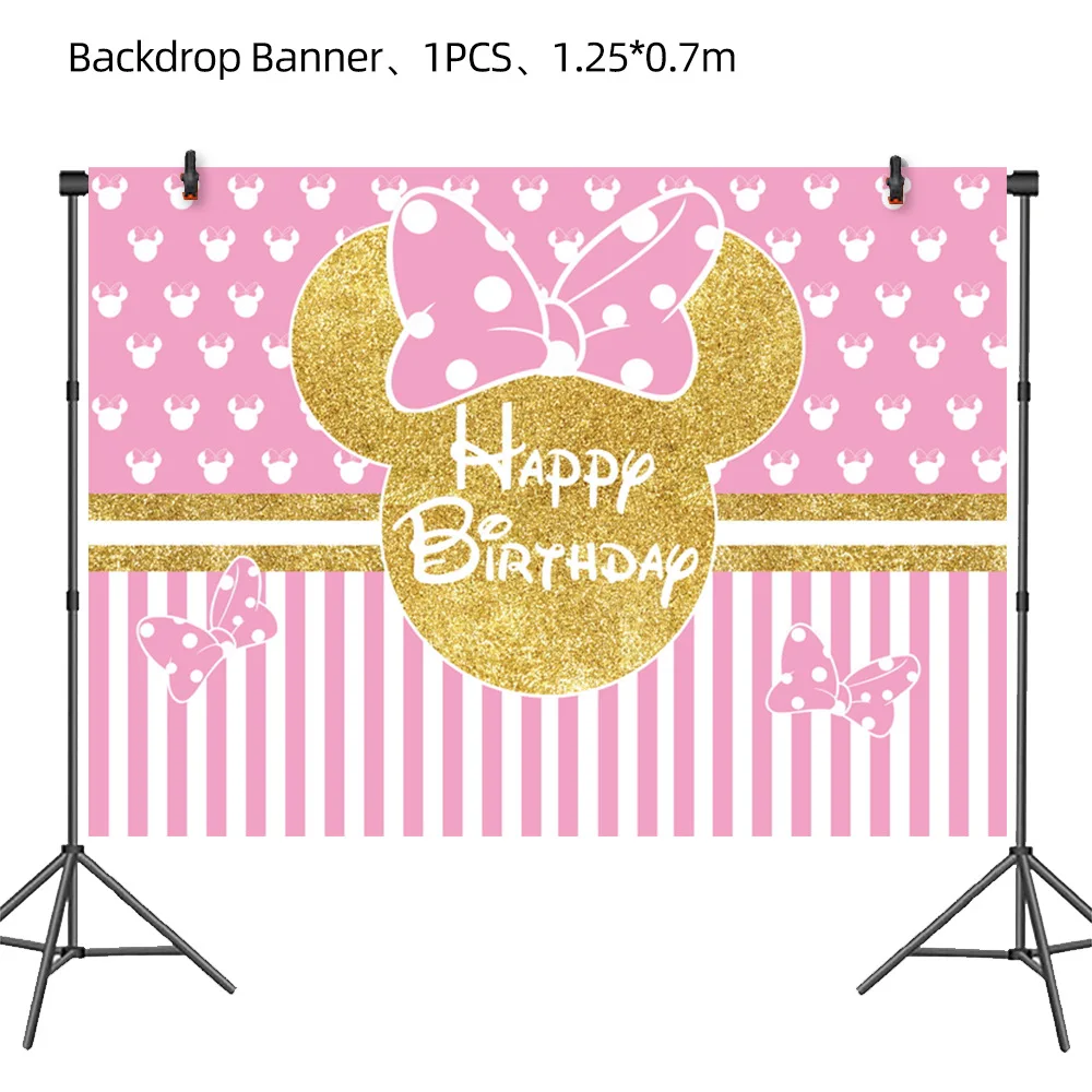 Disney Minnie Mouse Birthday Party Decoration Princess Girl's Party Supplies MInnie Mouse Tableware Balloon Banner Paper Cup image 5