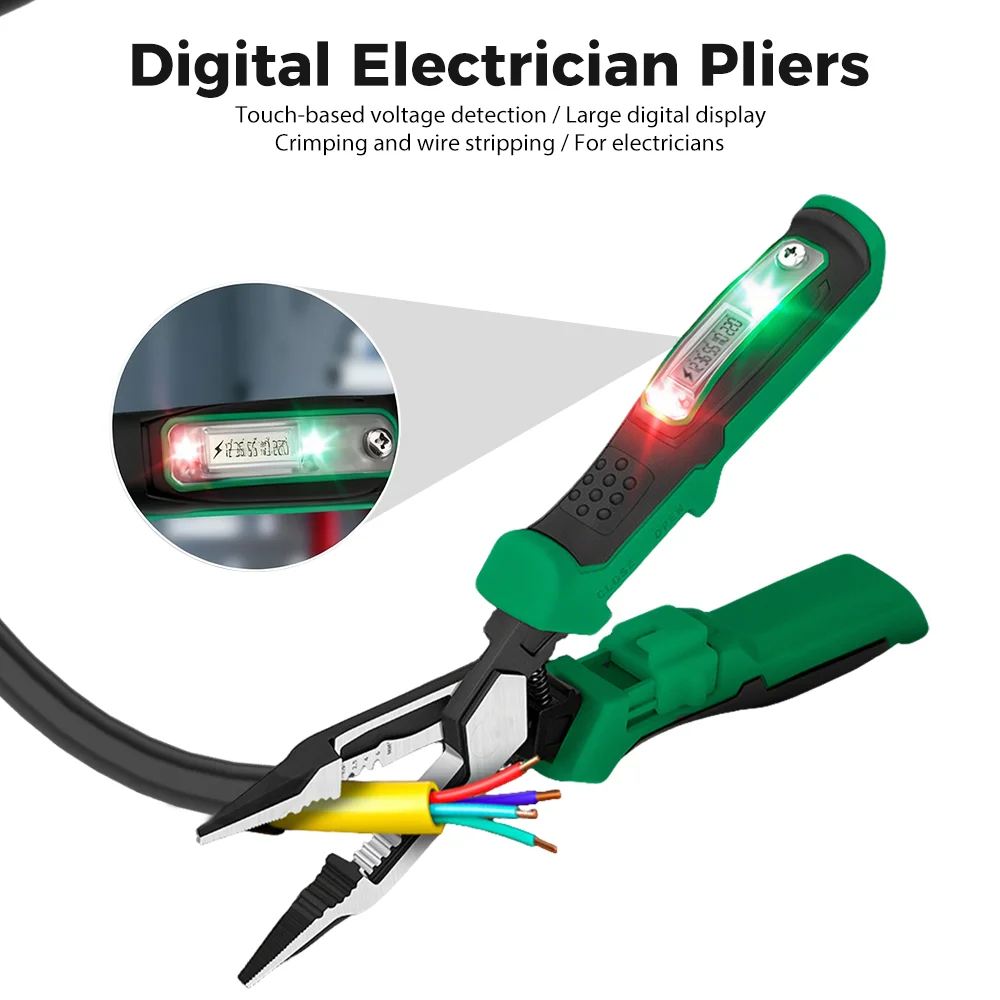 

Многофункциональный инструмент для зачистки проводов с тестером напряжения, цифровые плоскогубцы для зачистки кабеля, электрические плоскогубцы для резки