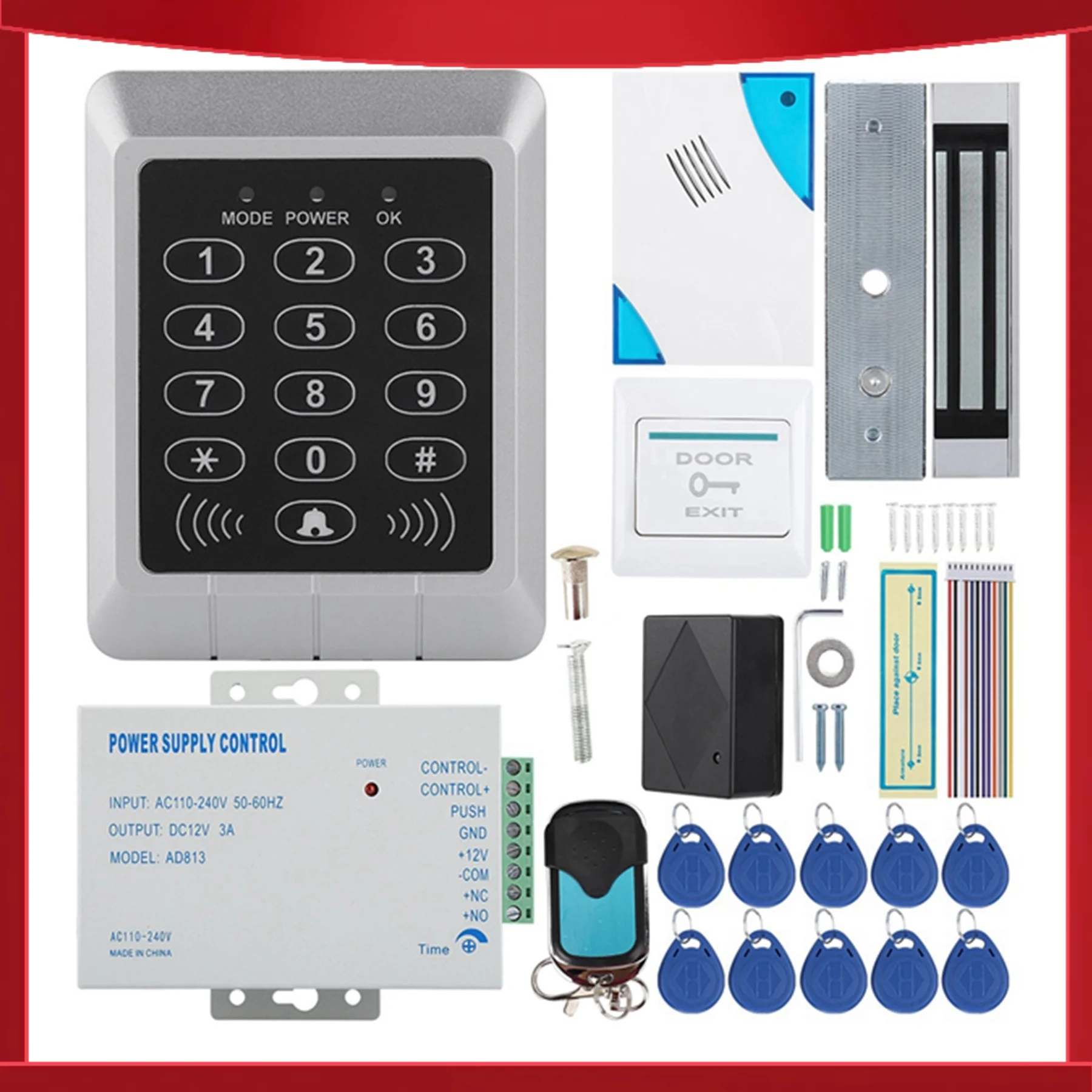 

Электромагнитный дверной замок с контролем доступа, система безопасности для дверей с картой и паролем