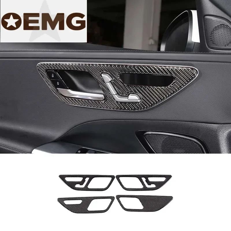 

Soft Carbon Fiber Car Inner Door Handle Panel Trim Sticker For Mercedes Benz C-Class W206 2022-2024 Car Accessories