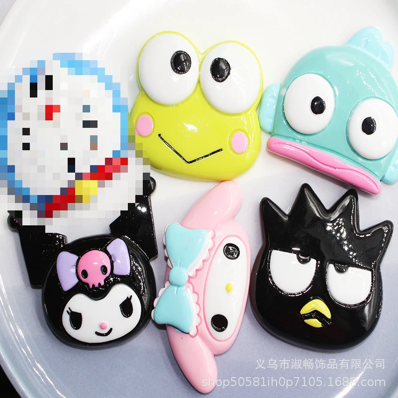 2Pcs sanrio cartoon resin flatback supplies diy kawaii resin accessories crafts materials scrapbooking embellishment