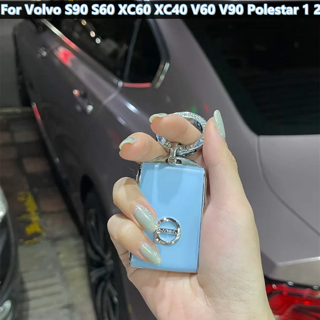 

Blue Zinc Alloy Frame Refit Modification Key Shell Cover Fob Replacement For Volvo S90 S60 XC60 XC40 V60 V90 Polestar 1 2