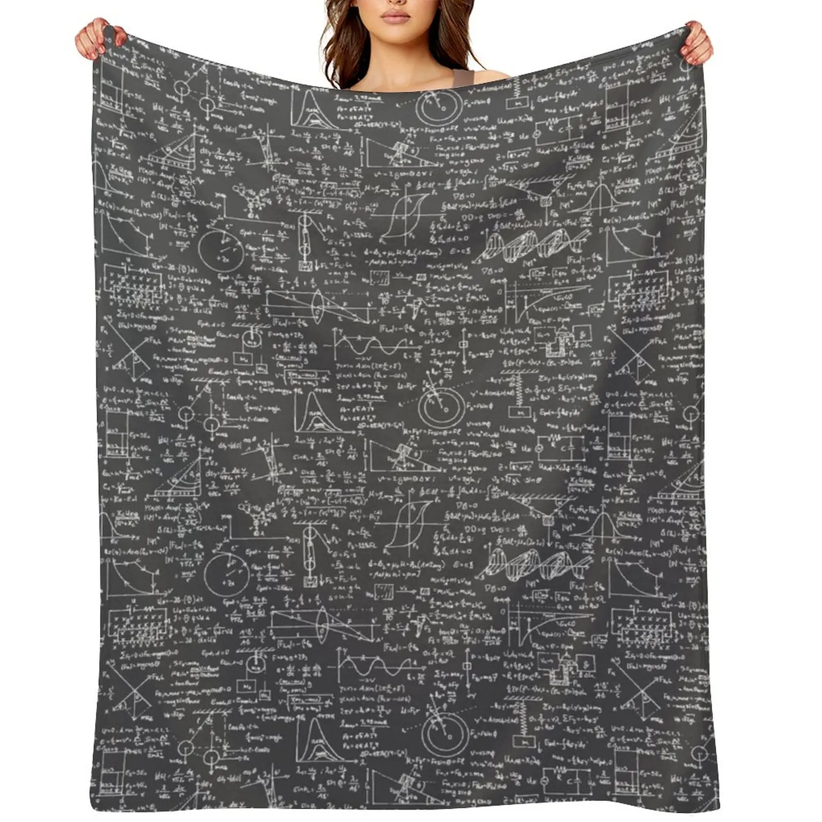 

Physics Equations // Charcoal Throw Blanket Stuffeds Hair Luxury cosplay anime Blankets