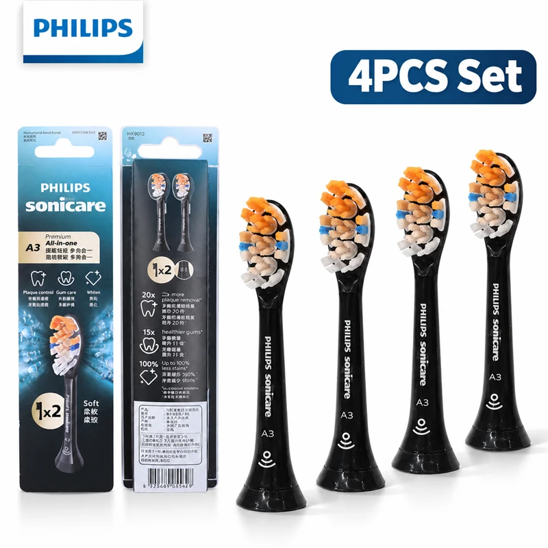 Philips Sonicare Replacement Brush Heads A3 Plaque Removal Gum Care 4PCS for Philips Series 9/Diamond Clean Electric Toothbrush