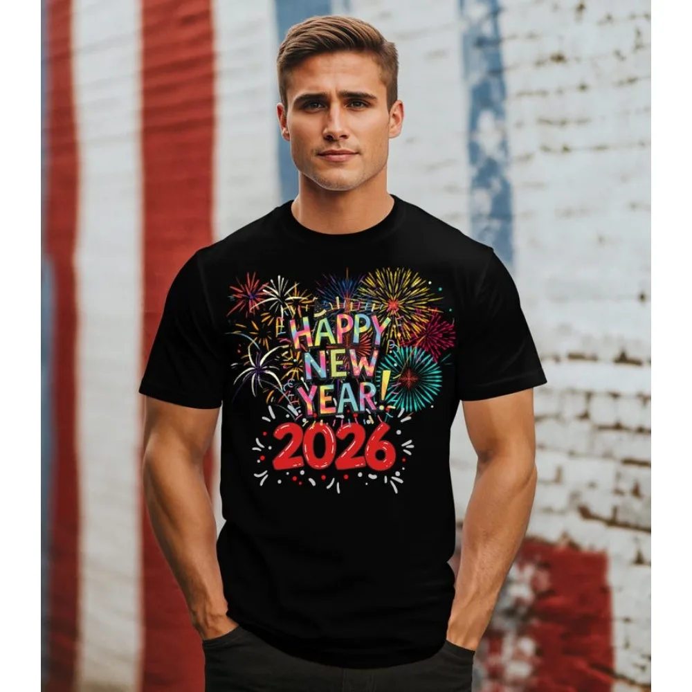 Happy New Year 2026 Shirt Holiday Party Tee Family Gift Idea Tops High Quality Cotton T Shirt Comfortable Personality Tees