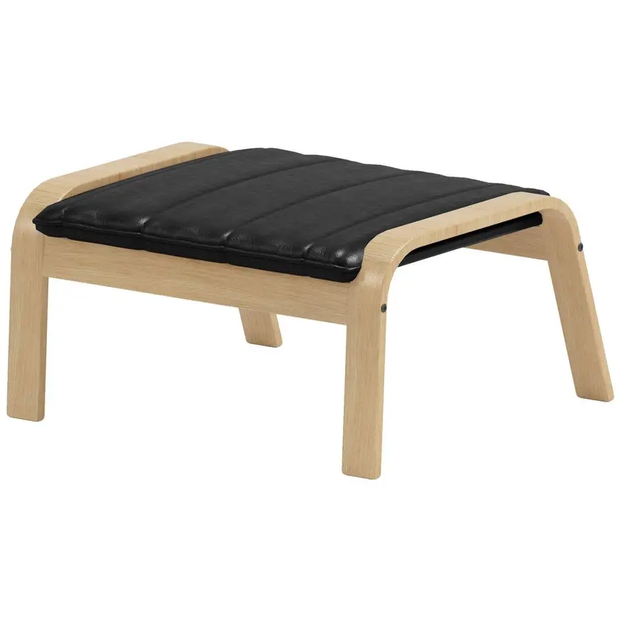 

PU Leather Poang Footstool Cover Replacement is Custom Made for IKEA Poang Chairs Ottoman Slipcover. PU Leather Black
