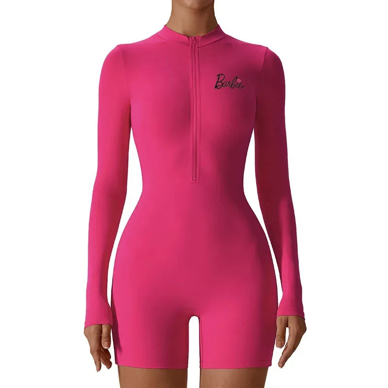 Fashionable Sexy Slim-Fitting Barbie Long-Sleeved One-Piece High-Elastic European American Body-Shaping Fitness Yoga Clothing