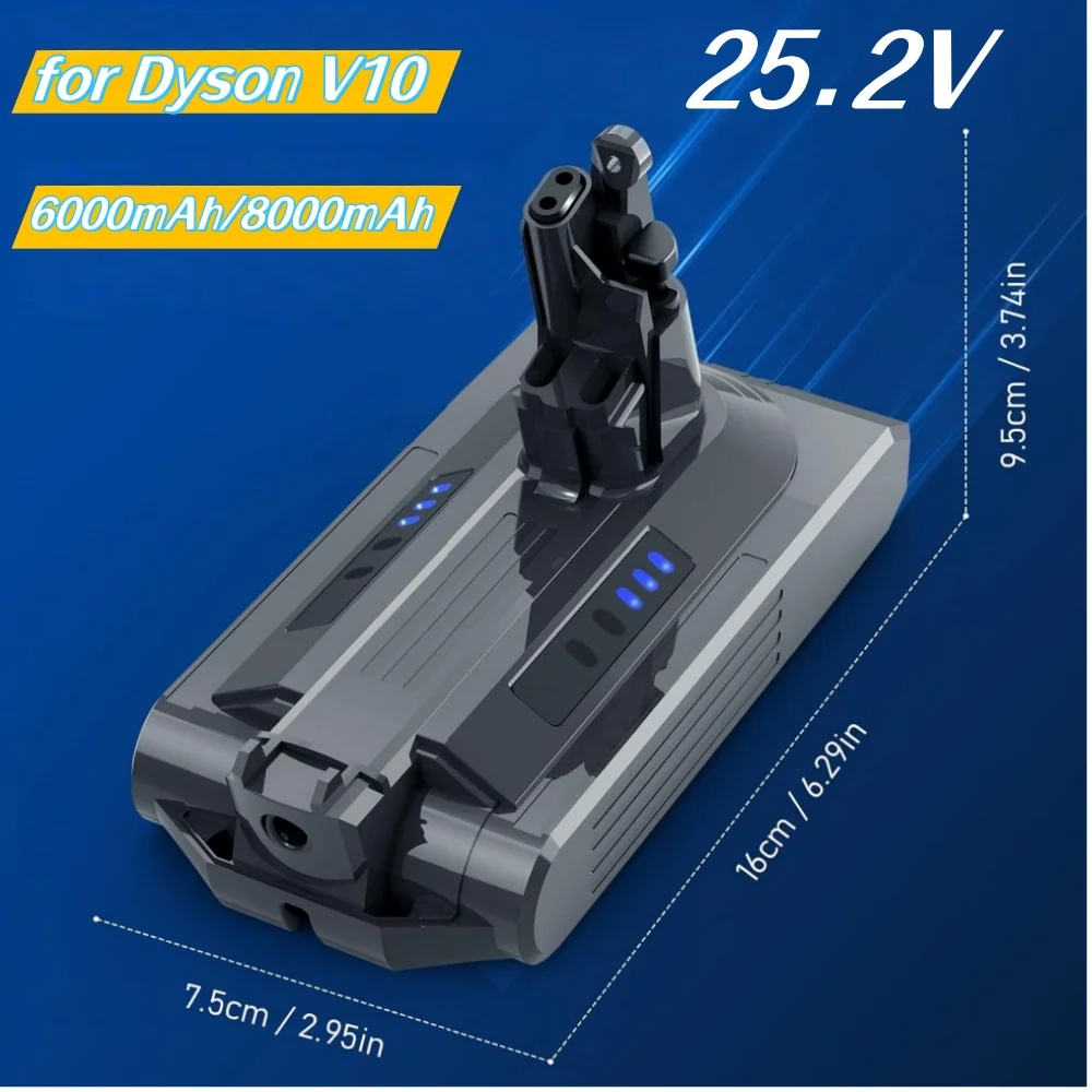 

6000mAh Battery for Dyson V10,21.6V for Animal/Absolute/Fluffy/SV12,Replacement Li-ion Battery for Wireless Vacuum Cleane.