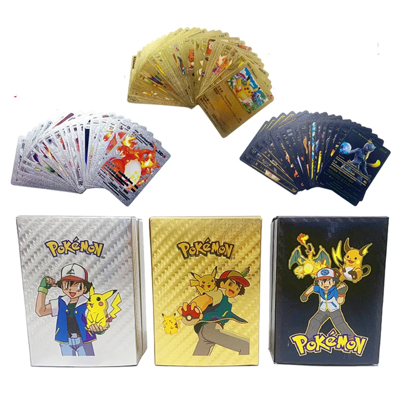 27-55 Stück Pokemon Karten Deutsch Spanisch Französisch Englisch Vmax GX Farbe Energie karte Pikachu seltene Sammlung Kampf Trainer Jungen Geschenk