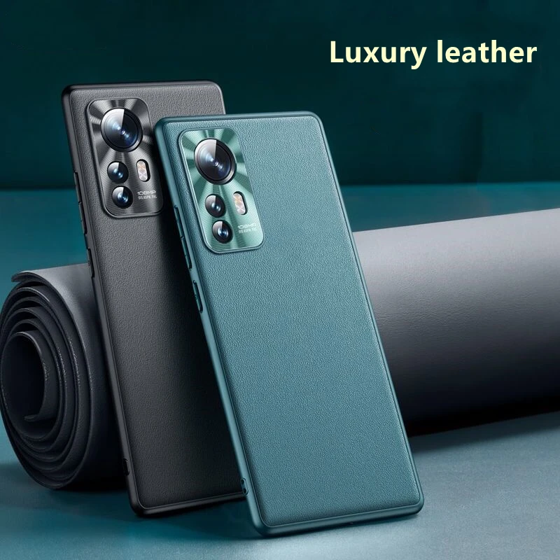 For Xiaomi 12 Case Mi 12 Pro Stylish Plain Leather Cover 12X Luxury Soft TPU Bumper Shockproof For Twelve Pr O Camera Protection