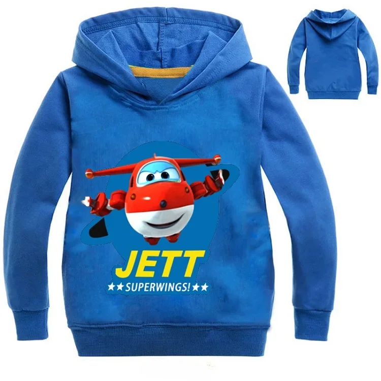 2024 Spring Fall Super Wings Hoodie Kids Novelty Jett Hoodies Baby Girls Casual Clothes Boys Jumper Children Fashion Sweatshirts