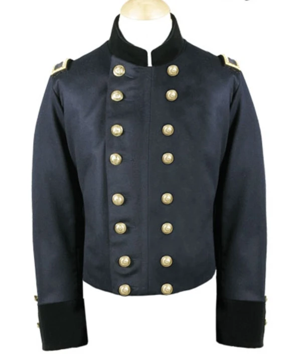 18th Century Victorian Men\'s Navy Black Hussar Military Jacket And Pants Full Set Cosplay Costume