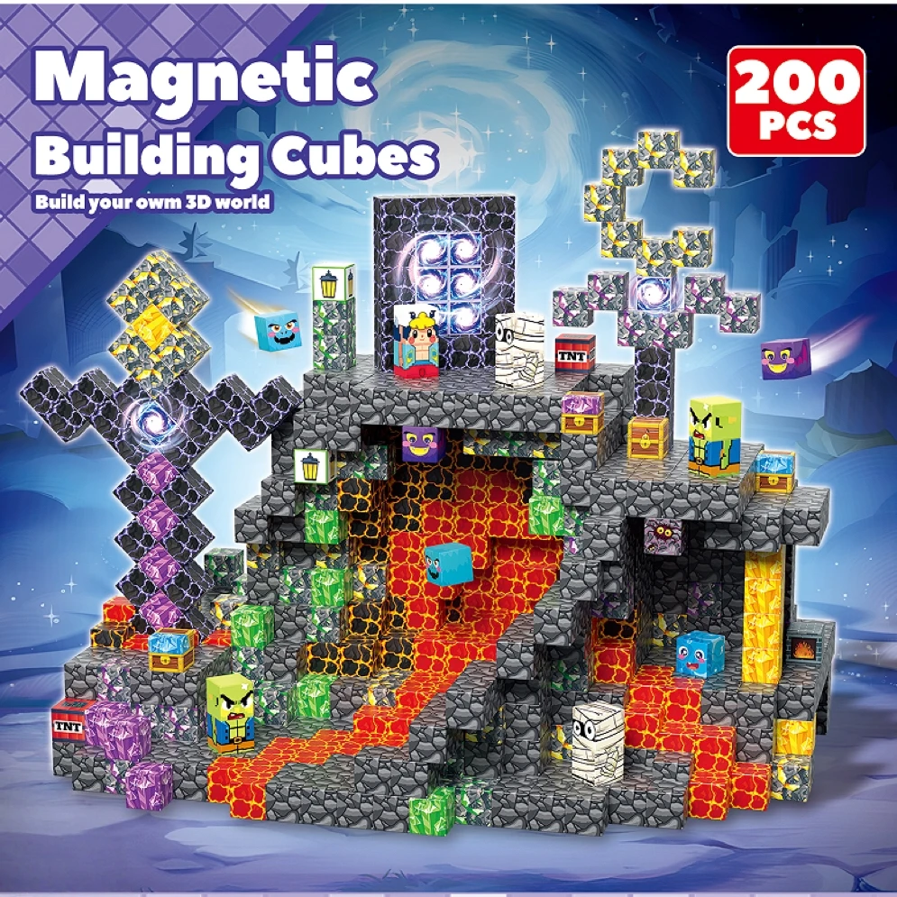 NEW Creative Crystal Castle Magnetic Building Bricks Set My World Themed DIY Assembly Educational Model Building Kit for Kids