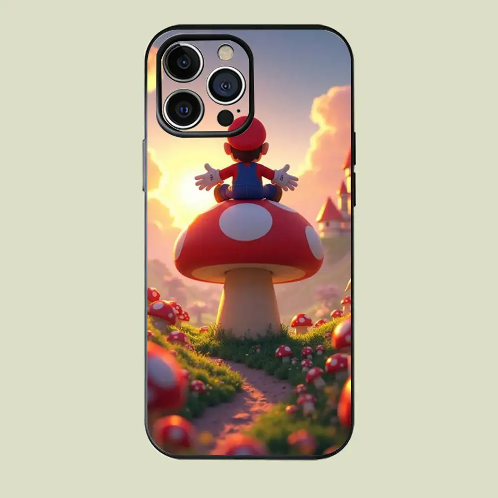 

super m-mario Silicone Soft Phone Case For iPhone 17 16 15 14 13 12 Pro Max Cover