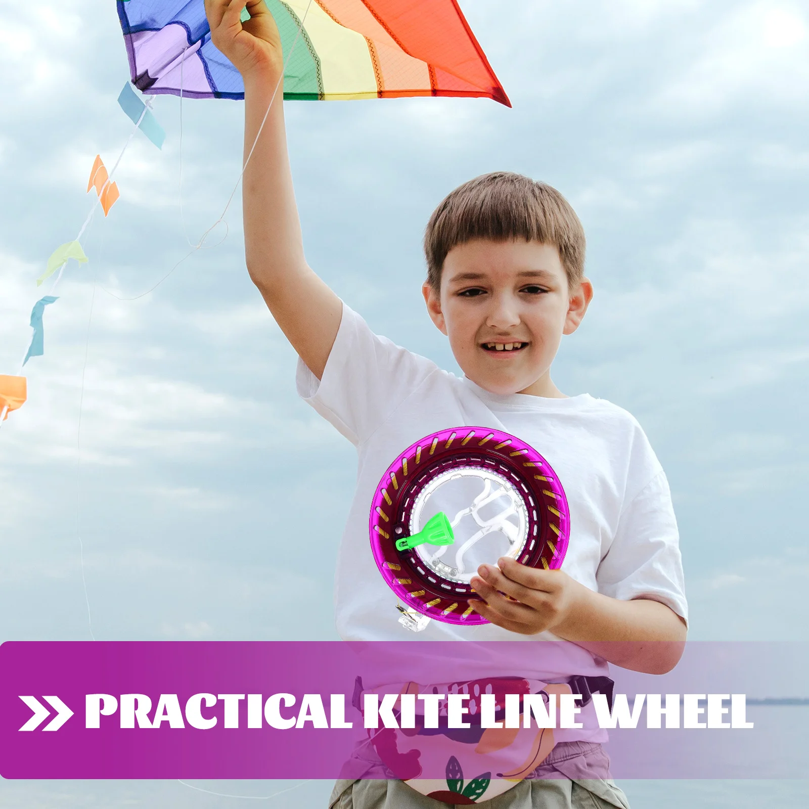Carrete de línea de cometa resistente a los arañazos, enrollador reutilizable con cuerda voladora, carrete de rodamiento inastillable para niños, 1 Juego