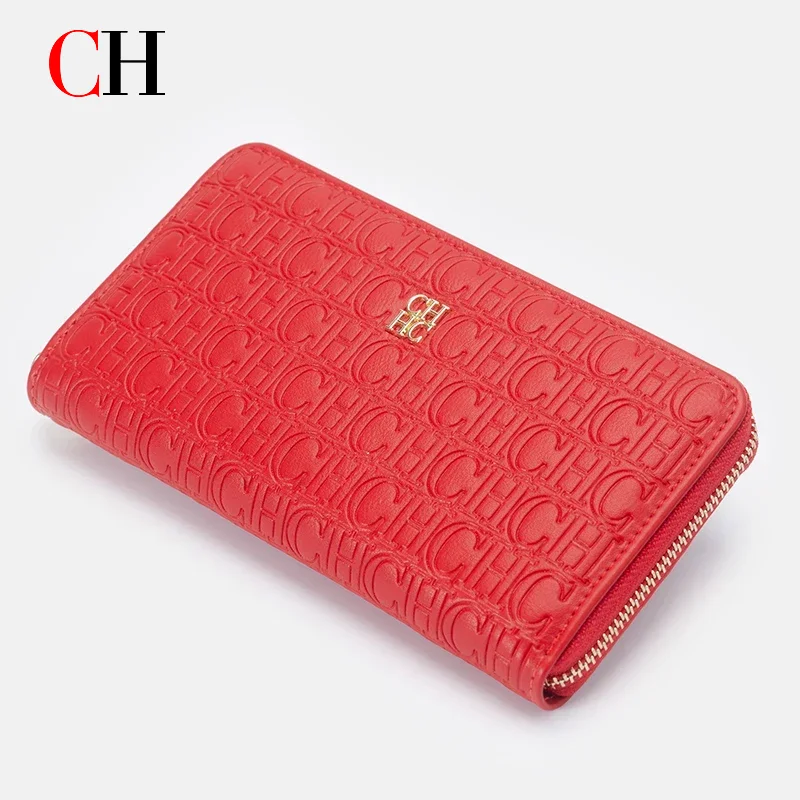 Cartera de Mano de Lujo para Mujer, Diseño Minimalista con Iniciales Grabadas, Monedero Portátil de Cuero