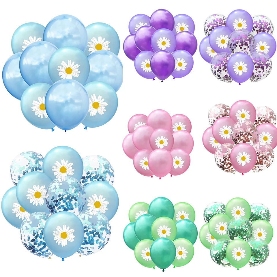 10pcs Colorful Daisy Confetti Balloon Daisy Flower Balloon Set For Wedding Birthday DIY Party Decorations Kids Gifts Supplies