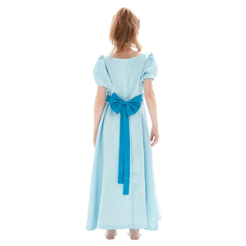 Adult kids Peter Pan Wendy bulk cosplay costume women Girls Blue long dress Halloween carnival costume for adult women Girl