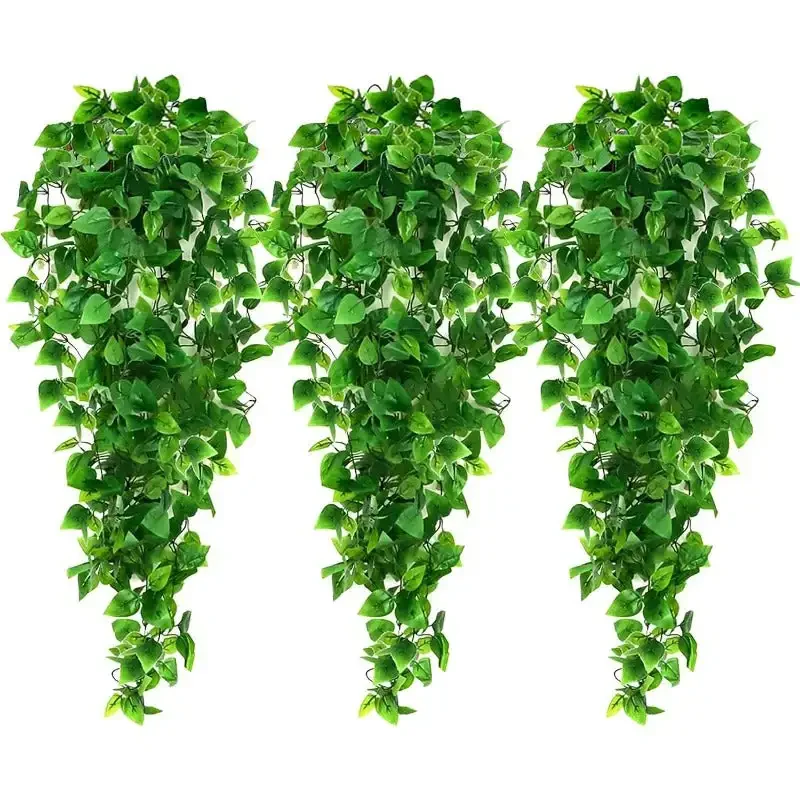 3pcs Artificial Hanging Plants, 3.6ft Fake Ivy Vine for Wall House Room Indoor Outdoor Decoration (No Baskets)