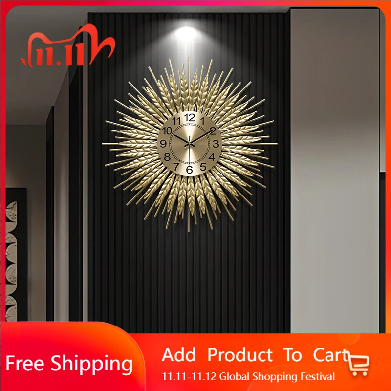 

Peacock Design Wall Watch Living Room Luxury Digital Modern Clock Wall Fashion Metal Wall Art Horloge Murale Home Decoration