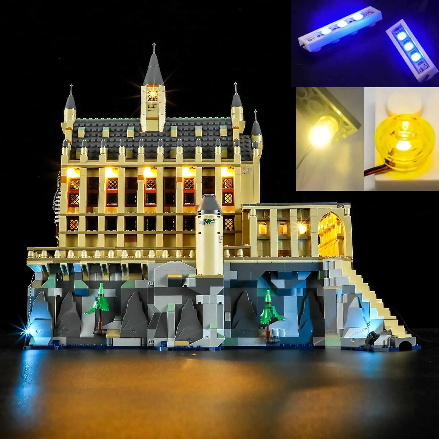 USB Lights Set for Lego Hogwarts Castle The Great Hall 76435 Building Set - (NOT Include LEGO Bricks)