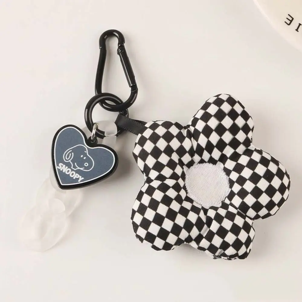 Pendant Headset Pendant Plush Key Buckle Fabric Flower Keychain Peach Heart Keyring Plant Shape Keyring Backpack Charms