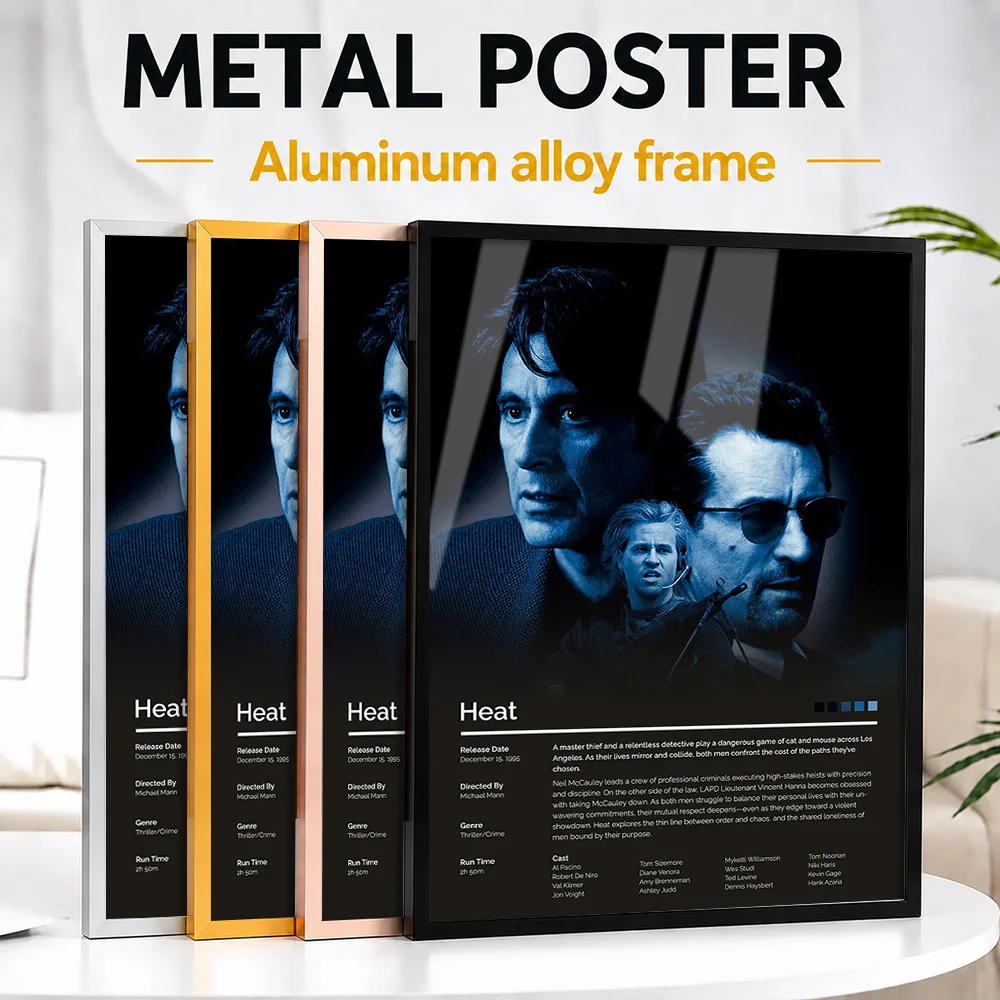Heat Movie Framed Metal Print Customized Vivid Screen Tribute Wall Art Perfect Within Entertainment Lounge As Collector Gift