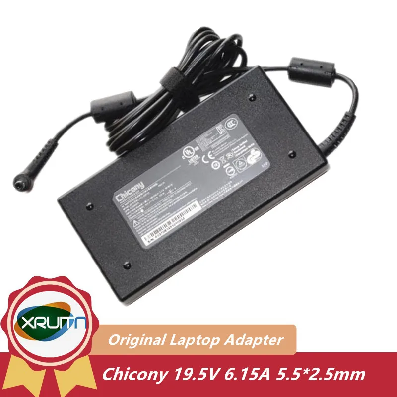 Original Chicony 120W 19.5V 6.15A A12-120P1A AC Adapter Charger For MSI CX72 6QD GL72-6QC CX62 7QL-058 6QD-452XAU GP72-6QF GE70