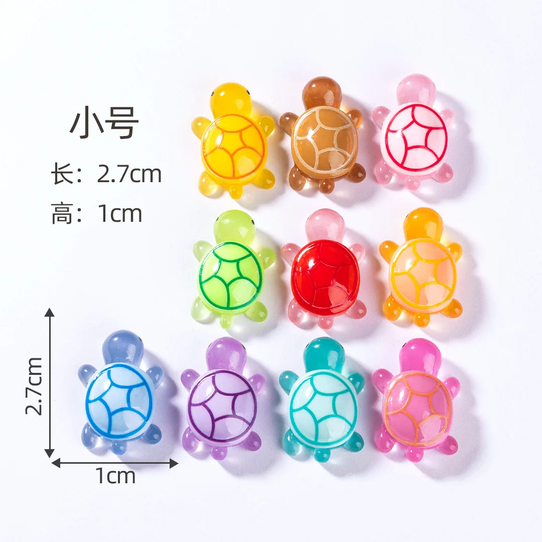 1-7PCS Cartoon Colorful Tortoise Resin Luminous Shoe Charms Grow On The Night Garden Shoes Accessories Decoration Kid Gift