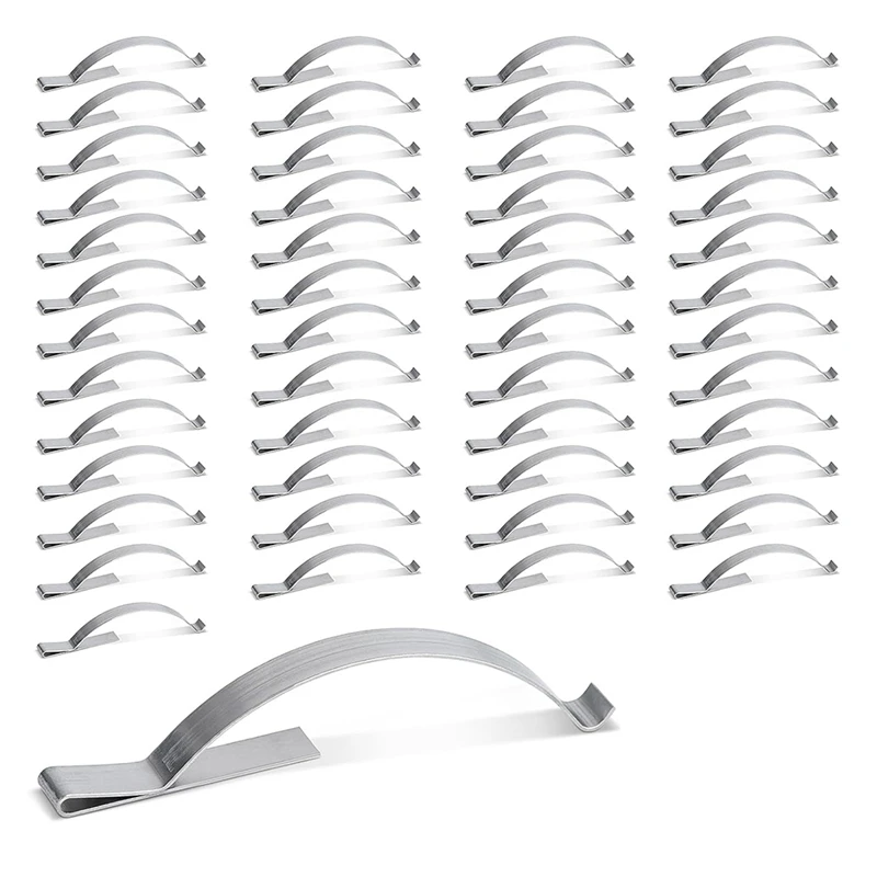 Top-50 Pcs Window Screen Tension Spring, Corner Mount Flat Window Spring Stainless Steel Window Screen Clip 2-3/4Inch