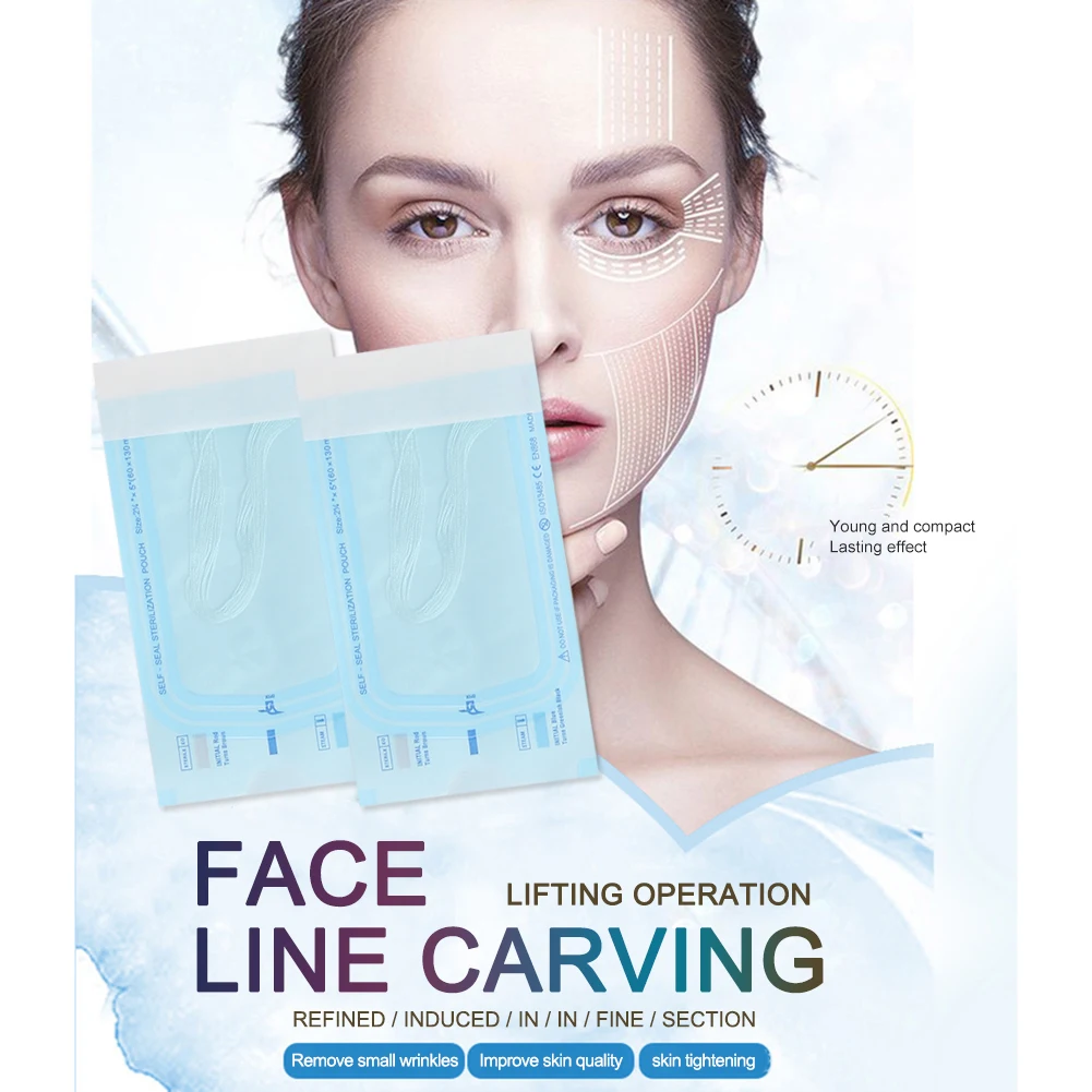 12pcs/bag Collagen Face Lifting Thread No Needle Face Lift Lines Wrinkle Remove Protein Skin Absorbed Lines Beauty Care Products