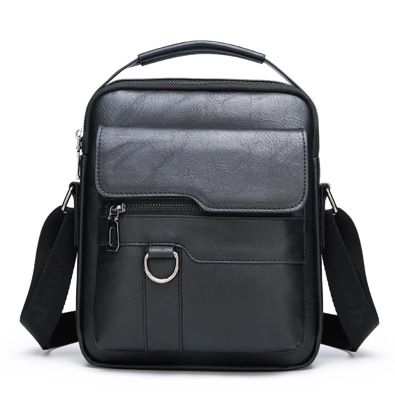 2025 Summer New Vintage Men Crossbody Bag Leather Shoulder Bag For Men Handbags Brown Black Business Messenger Bag Male Flap