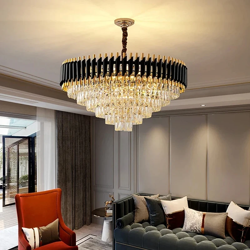 Luksusowy Kryształowy Żyrandol Sufitowy Nowoczesne Lampy do Salonu Lustre Oświetlenie Wewnętrzne Sypialnia Dekoracja Domu Lampa Wisząca LED
