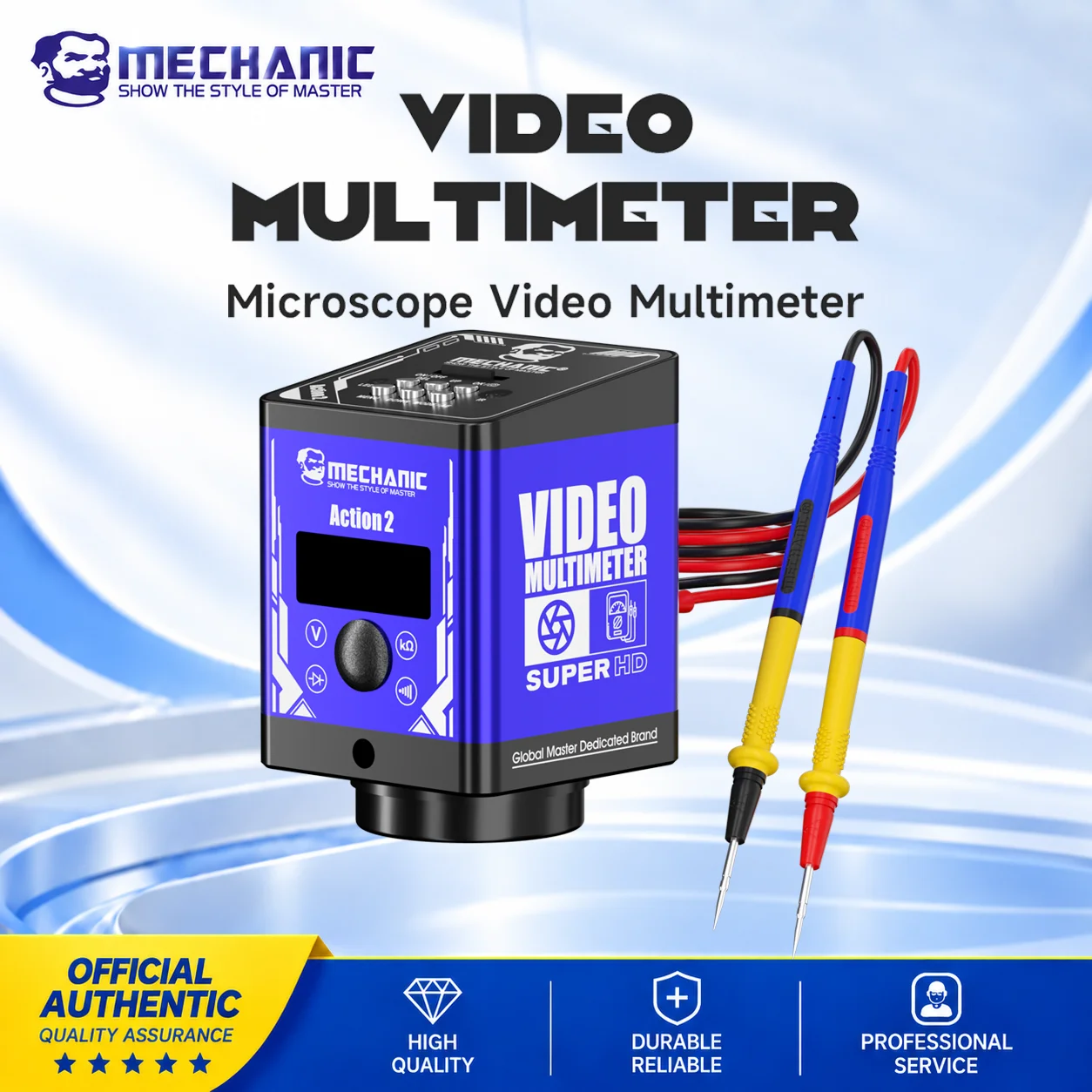 MECHANIC Action2 Microscope Camera Multimeter 38MP 1080P HDMI Digital Display Voltage Resistance Tester for Phone PCB IC Repair