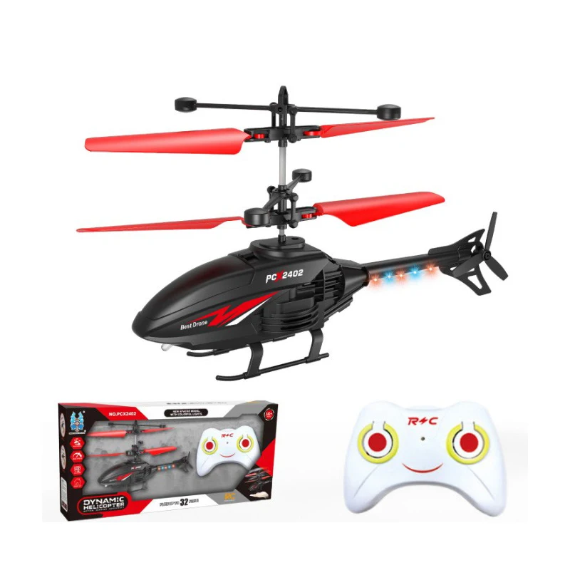 مكافحة الاصطدام طائرات التحكم عن بعد التعريفي أباتشي هليكوبتر ثنائي الوضع التحكم عن بعد معلقة الطائرة بدون طيار LED لعبة مضيئة