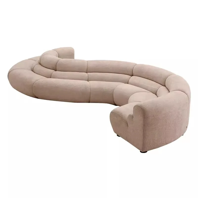 Italian minimalist living room large curved sofa, special-shaped modern casual fabric sofa