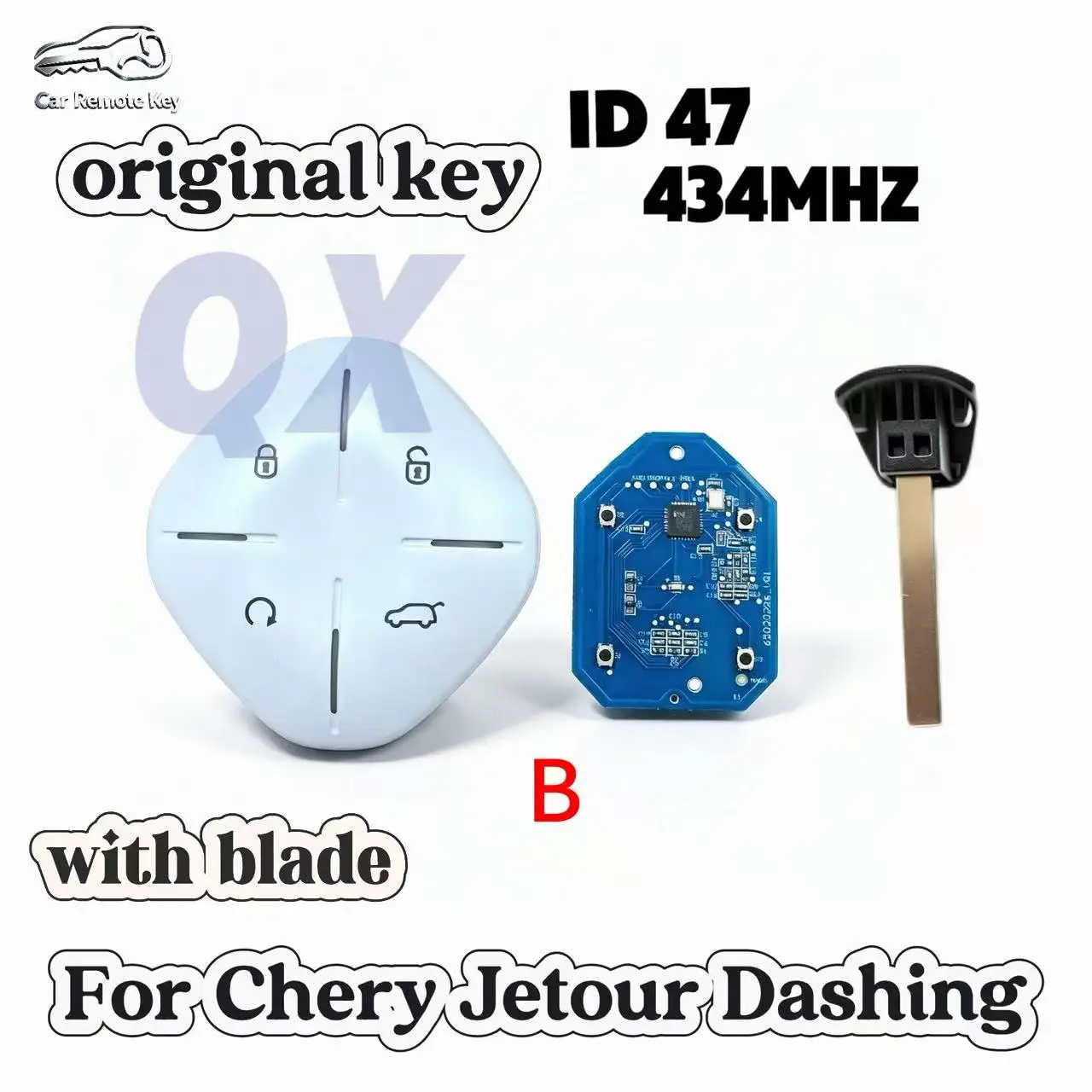 OEM Smart Remote Key Fit for Chery Jetour Dashing,ID47,with blade