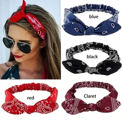 New Women Suede Soft Solid Print Headbands Vintage Boho Cross Knot Elastic Hairbands Bandanas Girls Hair Bands Hair Accessories