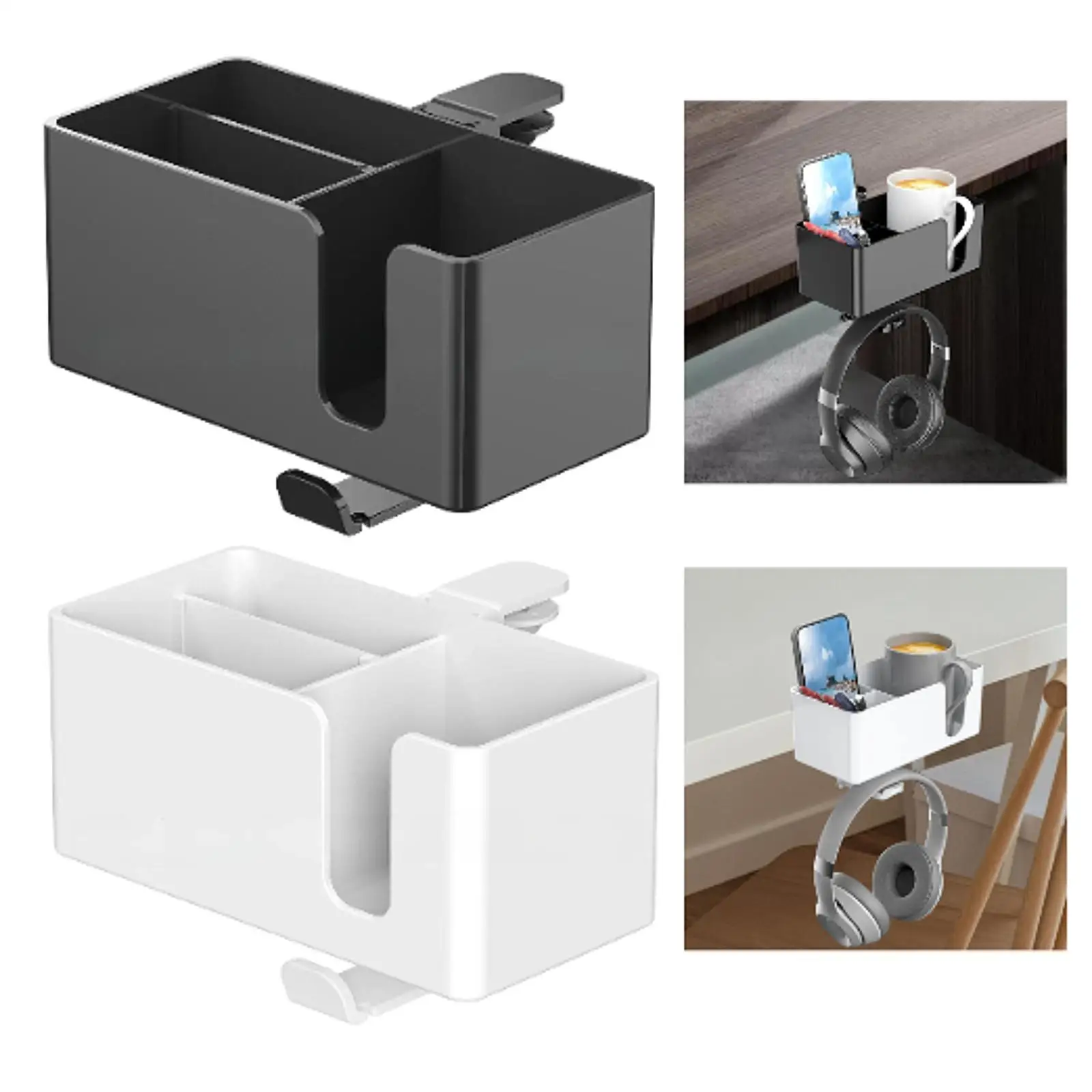 

Phone Pen Storage Box Headphone Hanger Office Pencils 4 in 1 Desk Cup Holder
