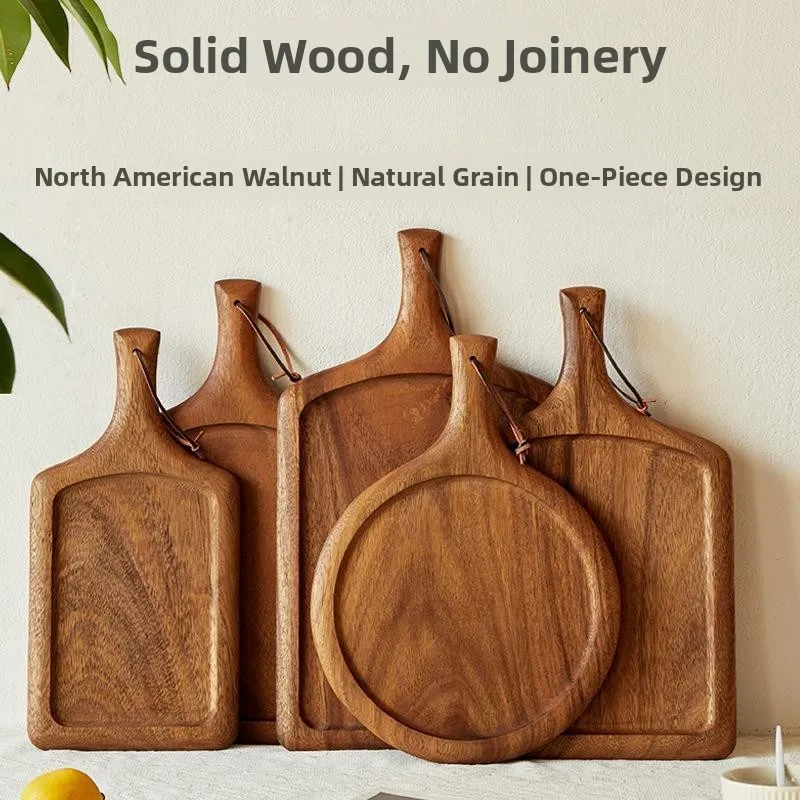 Real Wood Steak Plate Japanese Sle Wooden Pizza Plate Beef Cutlet Wood Board Western Dining Di Arrangement Wooden Tray