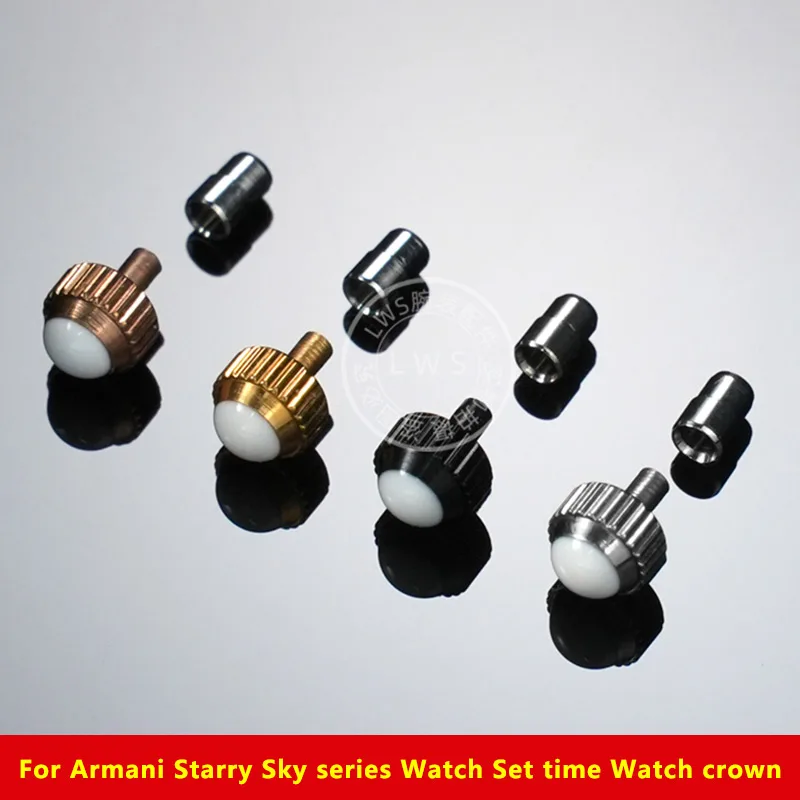 For Armani Starry Sky series AR-1907/AR-1681/1840/AR-1908 Watch head Metal ceramic Watch accessories Watch Set time Watch crown