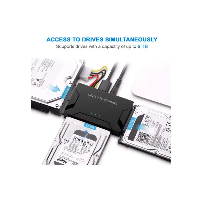 CHIPAL USB 3.0 IDE adapter All in One USB 2.0 SATA 3 2.5 3.5 Hard Disk Drive HDD SSD Converter IDE view 2