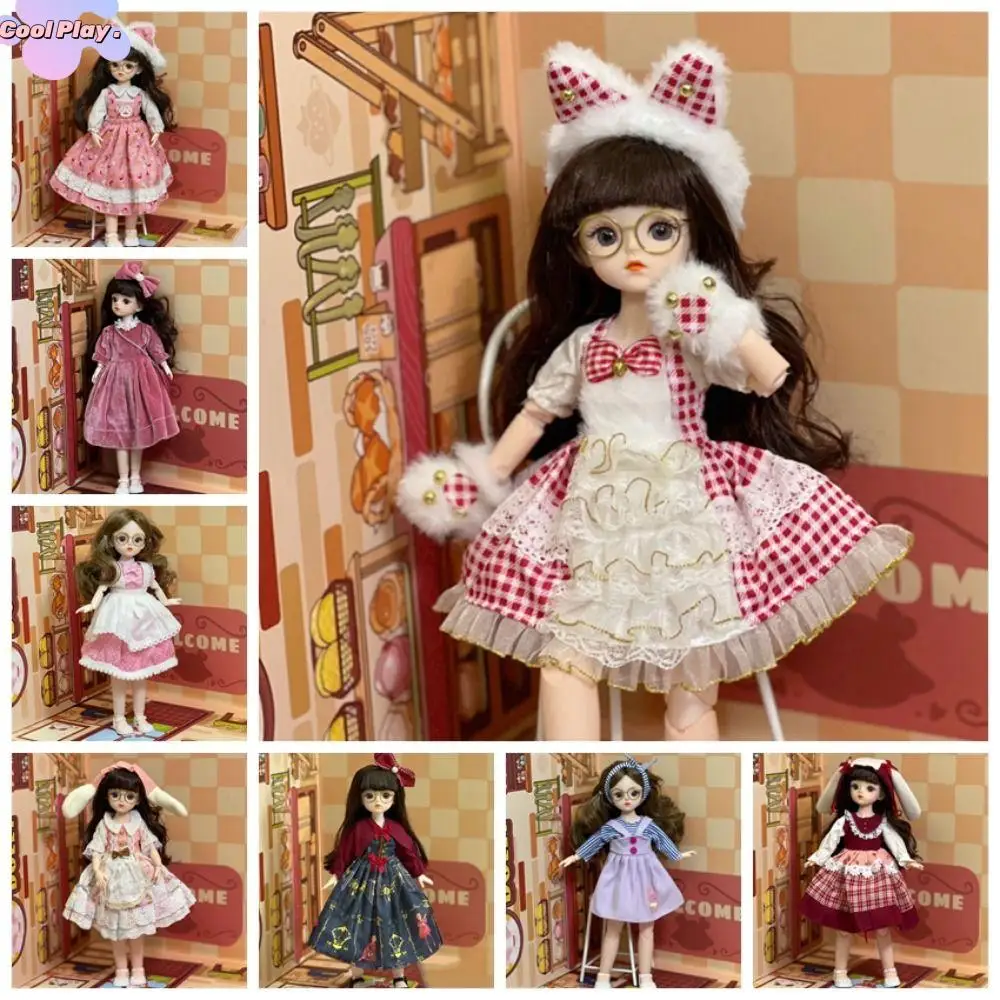 

1/6 SD 30cm Bjd Doll with Clothes Attractive Eyes Long Hair Princess Dress Up Dolls Ball Jointed Anime