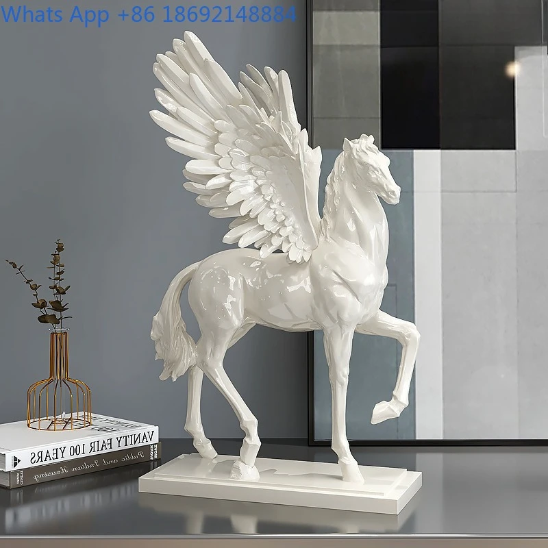 Creative Horse Figurine Modern Luxury Living Room TV Cabinet Decorative Item for Office Moving House Opening Gift