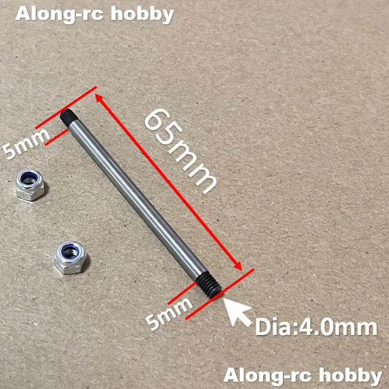 5pcs 4*65 mm Steel Shaft  4mm Wheels Shaft  RC Plane Part for Retracts Landing Gear or DIY Models Airplane Aircraft  Parts