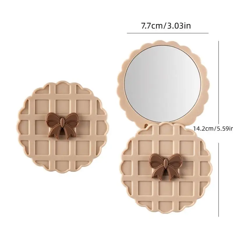 New 1PC Portable Compact Pocket Hand Waffle Shape Slide 2-Sided Makeup Mirror Personalized Beauty Cosmetic Party Favor Mirror