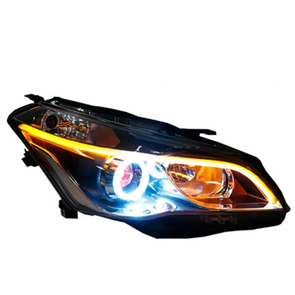 eOsuns Headlight Assembly Angel Eye Daytime Running Light for Suzuki light strip HID LED DRL with turn signal