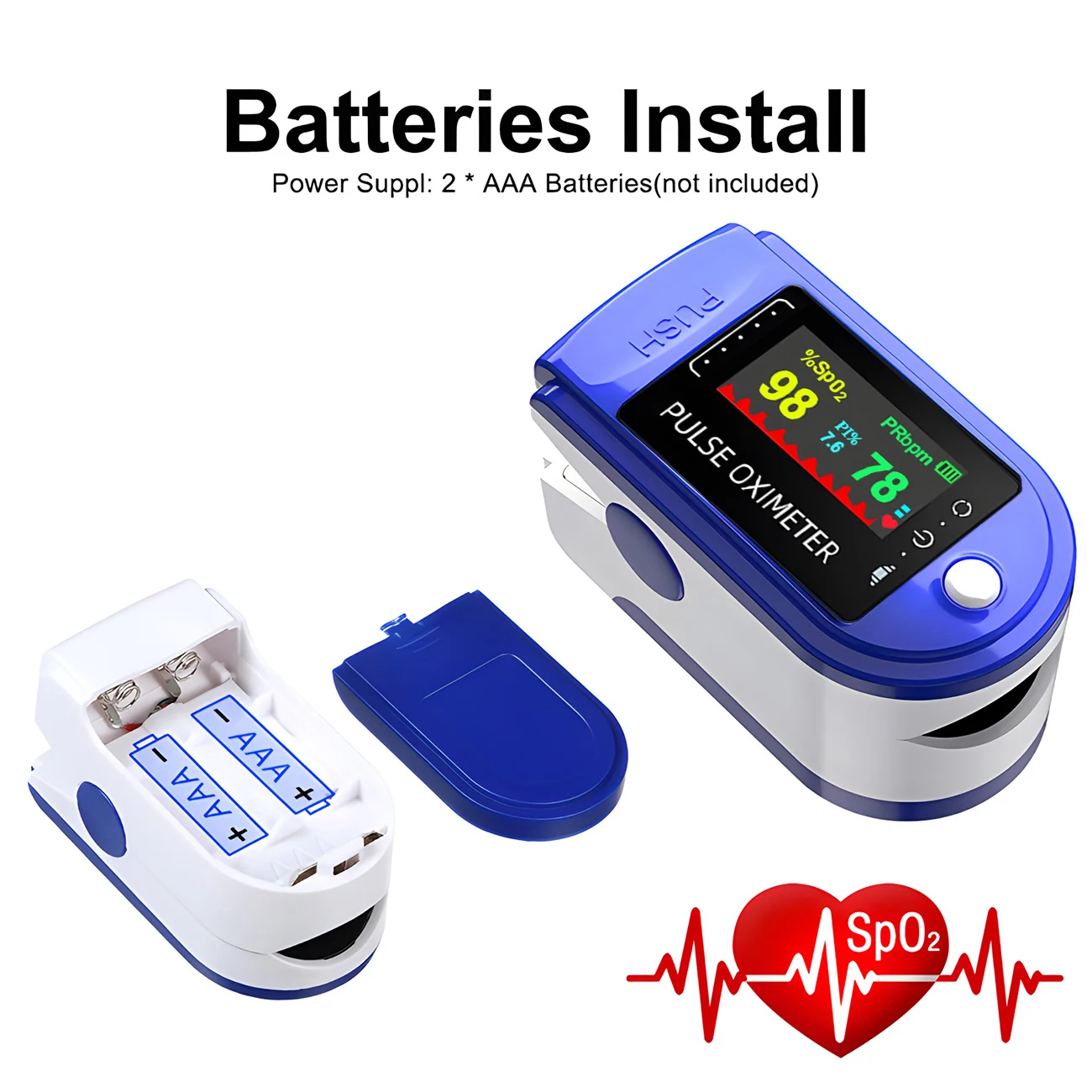amzwn Medical Finger Pulse Oximeter Saturometer Oxygen Saturation Pediatric Oximetro Heart Rate Health Care Blood Pressure