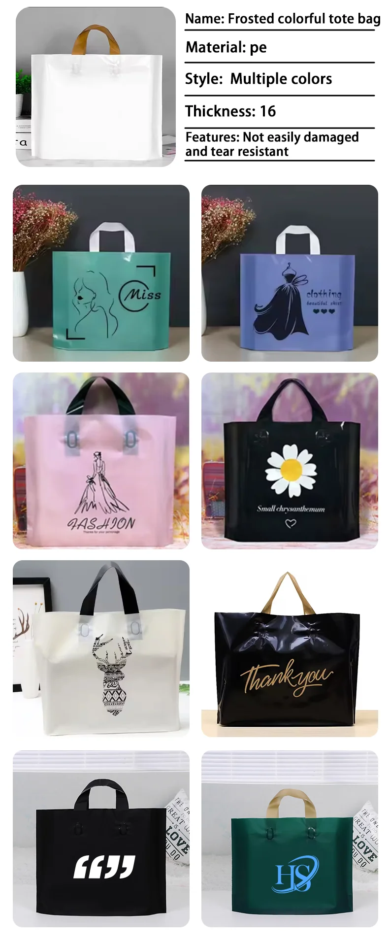 50 Stück personalisierte Geschenktüten für Geburtstagsfeiern, Hochzeiten, Plastiktüten, Geschenkboxen für Süßigkeiten, Verpackungstüten für Kleidung mit Logodruck – Detail 3