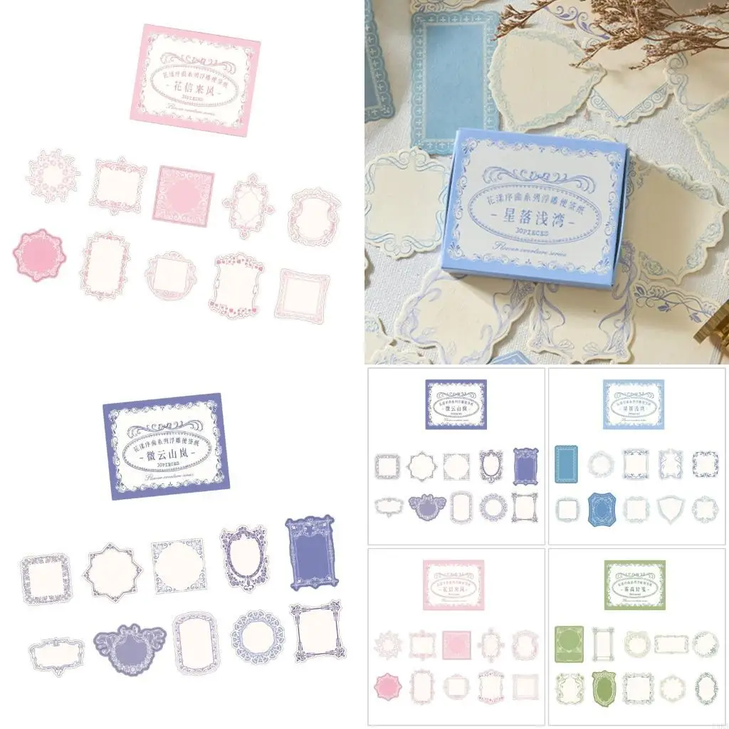   30 Sheets Floral Patterned Note Sheets Flower Embossed Decorative Paper